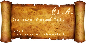 Csernyus Annamária névjegykártya
