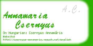 annamaria csernyus business card